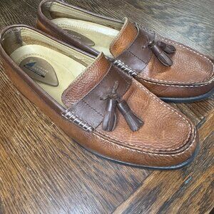 Vintage Men's Shoes Tassle Loafer Antigua Brown Size 9 Giorgio Brutini 1980s
